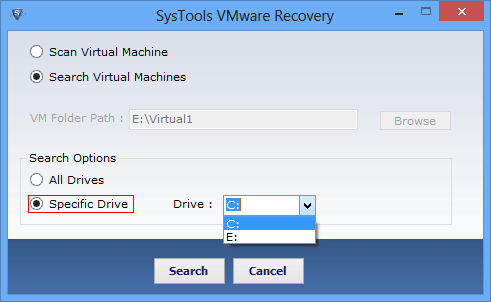 search vm from drive